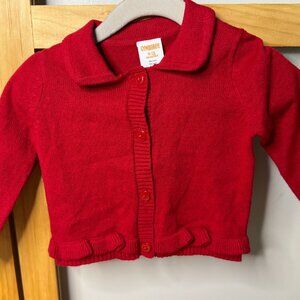 Gymboree Red Cardigan Sweater 6–12M | NWT Baby Girl Holiday Bow Hem